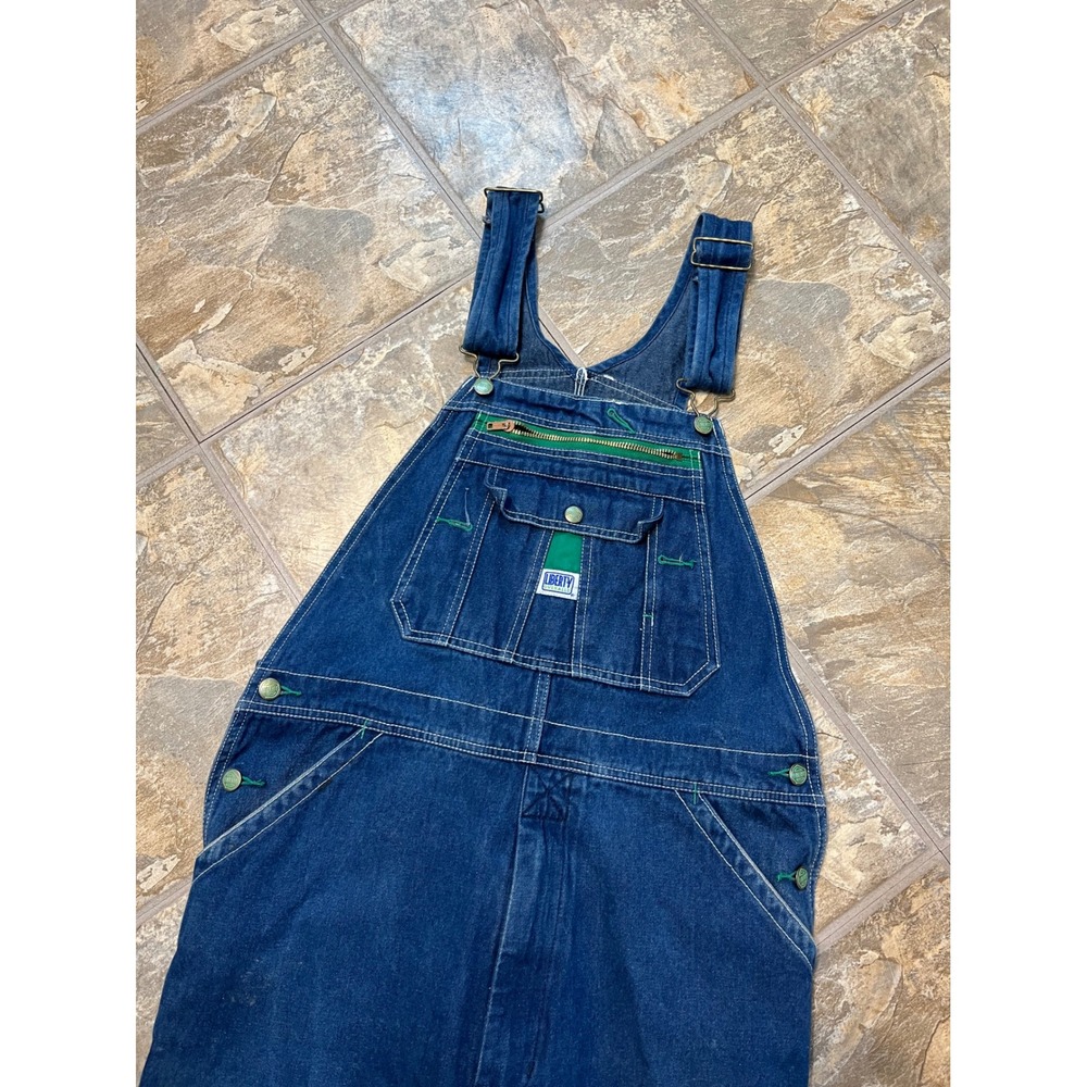 Liberty Overalls Mens 34x29 Blue Denim Bib Workwear MOV18006DB - Picture 2 of 8